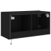 Mueble de TV de pared con luces LED negro 80x35x41 cm