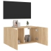 Mueble de TV de pared con luces LED roble Sonoma 80x35x41 cm