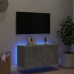 Mueble de TV de pared con luces LED gris hormigón 80x35x41 cm