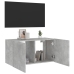 Mueble de TV de pared con luces LED gris hormigón 80x35x41 cm