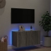 Mueble de TV de pared con luces LED gris Sonoma 80x35x41 cm