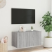 Mueble de TV de pared con luces LED gris Sonoma 80x35x41 cm