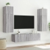 Mueble de TV de pared con luces LED gris Sonoma 80x35x41 cm