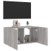 Mueble de TV de pared con luces LED gris Sonoma 80x35x41 cm