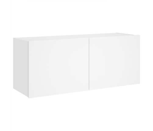 Mueble de TV de pared con luces LED blanco 100x35x41 cm