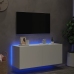 Mueble de TV de pared con luces LED blanco 100x35x41 cm