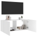 Mueble de TV de pared con luces LED blanco 100x35x41 cm