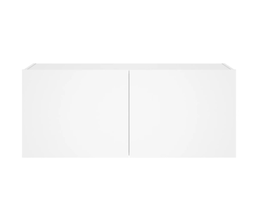 Mueble de TV de pared con luces LED blanco 100x35x41 cm