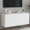 Mueble de TV de pared con luces LED blanco 100x35x41 cm