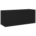 Mueble de TV de pared con luces LED negro 100x35x41 cm