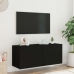 Mueble de TV de pared con luces LED negro 100x35x41 cm