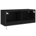 Mueble de TV de pared con luces LED negro 100x35x41 cm