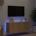 Mueble de TV de pared con luces LED roble Sonoma 100x35x41 cm