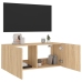 vidaXL Mueble de TV de pared con luces LED roble Sonoma 100x35x41 cm