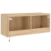 Mueble de TV de pared con luces LED roble Sonoma 100x35x41 cm