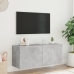 Mueble de TV de pared con luces LED gris hormigón 100x35x41 cm