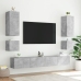 Mueble de TV de pared con luces LED gris hormigón 100x35x41 cm