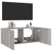 Mueble de TV de pared con luces LED gris Sonoma 100x35x41 cm