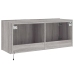 Mueble de TV de pared con luces LED gris Sonoma 100x35x41 cm