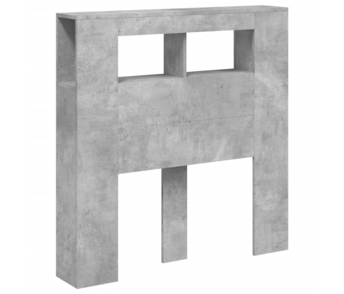 Cabecero LED madera ingeniería gris hormigón 100x18,5x103,5 cm