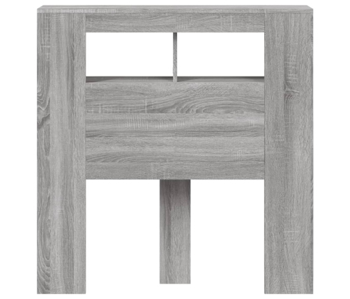 Cabecero LED madera ingeniería gris Sonoma 100x18,5x103,5 cm