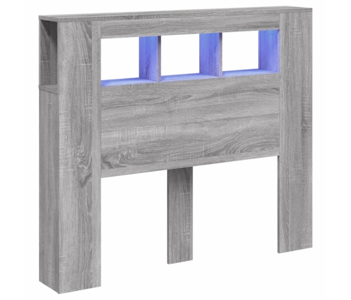 Cabecero LED madera ingeniería gris Sonoma 120x18,5x103,5 cm