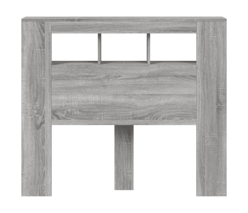 Cabecero LED madera ingeniería gris Sonoma 120x18,5x103,5 cm