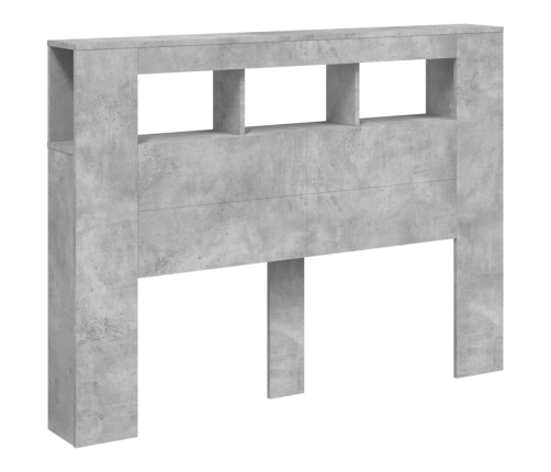 Cabecero LED madera ingeniería gris hormigón 140x18,5x103,5 cm