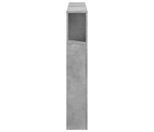 Cabecero LED madera ingeniería gris hormigón 140x18,5x103,5 cm