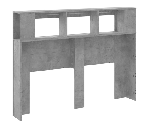 Cabecero LED madera ingeniería gris hormigón 140x18,5x103,5 cm