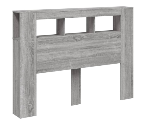 Cabecero LED madera ingeniería gris Sonoma 140x18,5x103,5 cm