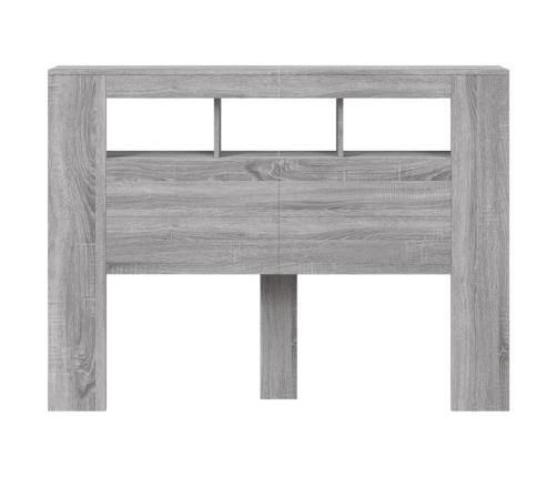 Cabecero LED madera ingeniería gris Sonoma 140x18,5x103,5 cm