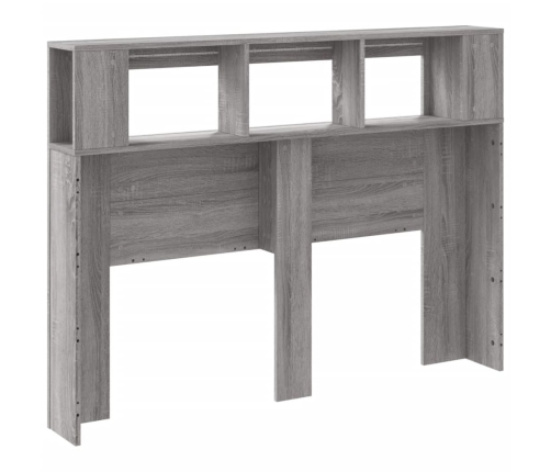 Cabecero LED madera ingeniería gris Sonoma 140x18,5x103,5 cm