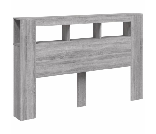 Cabecero LED madera ingeniería gris Sonoma 160x18,5x103,5 cm