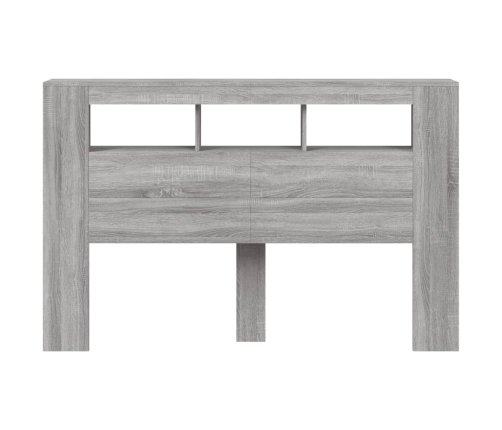 Cabecero LED madera ingeniería gris Sonoma 160x18,5x103,5 cm