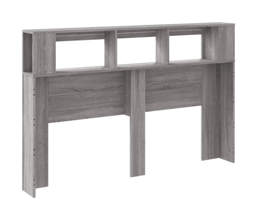 Cabecero LED madera ingeniería gris Sonoma 160x18,5x103,5 cm