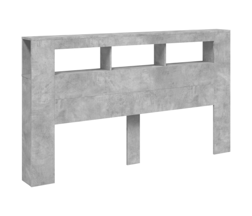 Cabecero LED madera ingeniería gris hormigón 180x18,5x103,5 cm