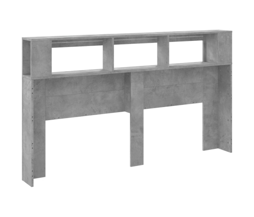 Cabecero LED madera ingeniería gris hormigón 180x18,5x103,5 cm