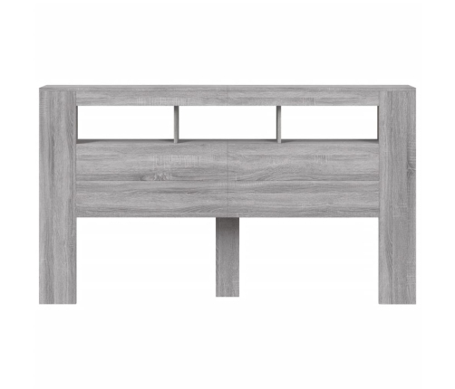 Cabecero LED madera ingeniería gris Sonoma 180x18,5x103,5 cm