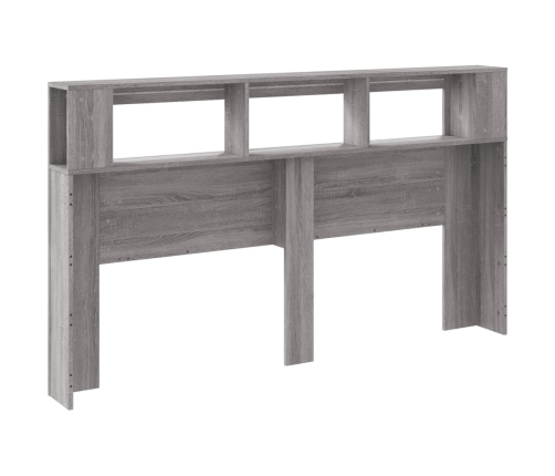 Cabecero LED madera ingeniería gris Sonoma 180x18,5x103,5 cm