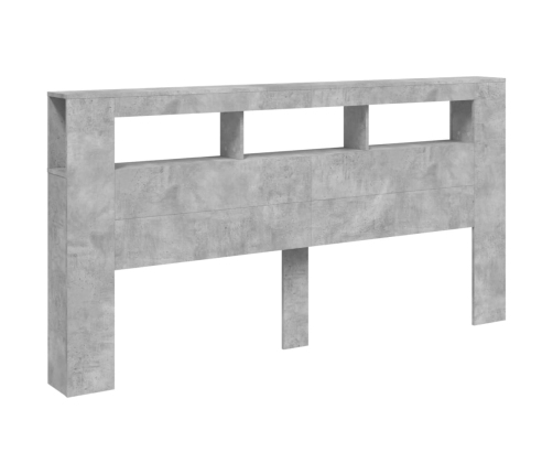 Cabecero LED madera ingeniería gris hormigón 200x18,5x103,5 cm