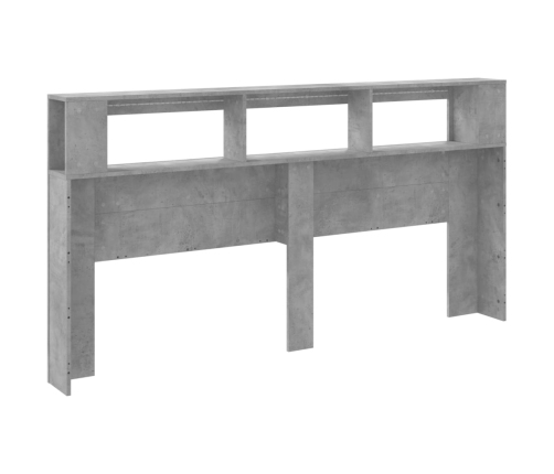 Cabecero LED madera ingeniería gris hormigón 200x18,5x103,5 cm