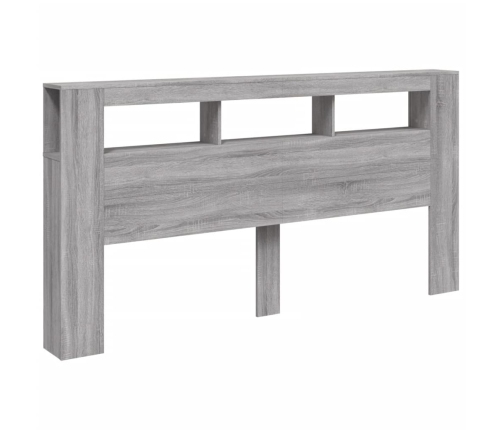 Cabecero LED madera ingeniería gris Sonoma 200x18,5x103,5 cm