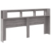 Cabecero LED madera ingeniería gris Sonoma 200x18,5x103,5 cm