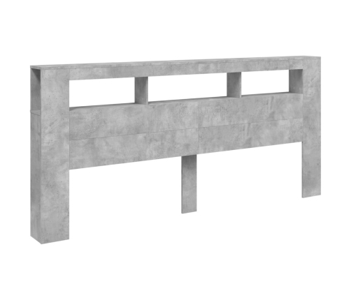 Cabecero LED madera ingeniería gris hormigón 220x18,5x103,5 cm