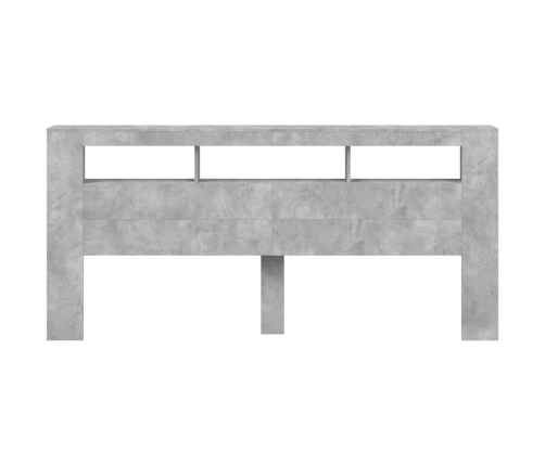 Cabecero LED madera ingeniería gris hormigón 220x18,5x103,5 cm