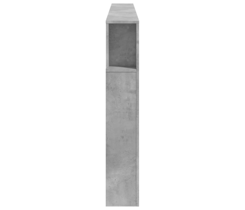 Cabecero LED madera ingeniería gris hormigón 220x18,5x103,5 cm