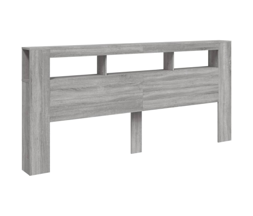 Cabecero LED madera ingeniería gris Sonoma 220x18,5x103,5 cm