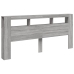 Cabecero LED madera ingeniería gris Sonoma 220x18,5x103,5 cm