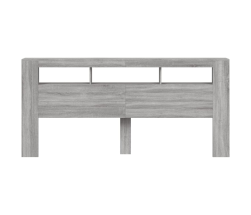 Cabecero LED madera ingeniería gris Sonoma 220x18,5x103,5 cm